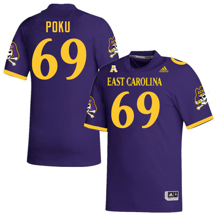 #69 Emmanuel Poku East Carolina Pirates College Football Jersey Stitched-Purple
